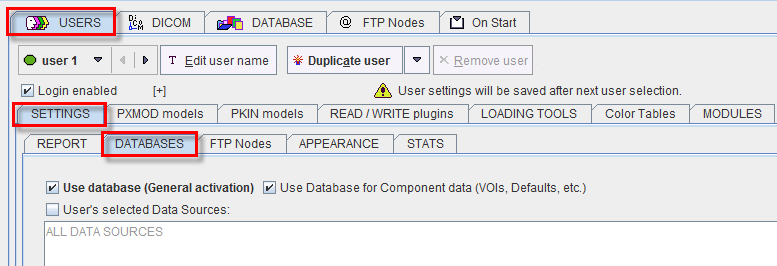 User Configuration DB