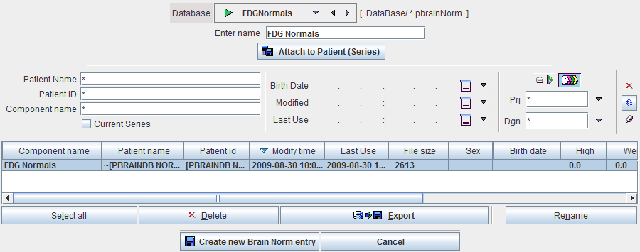 Brain DB Export