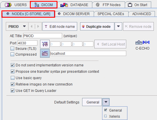 DICOM Client Configuration