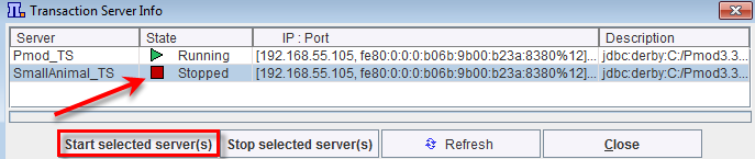 PMOD Transaction Server Summary