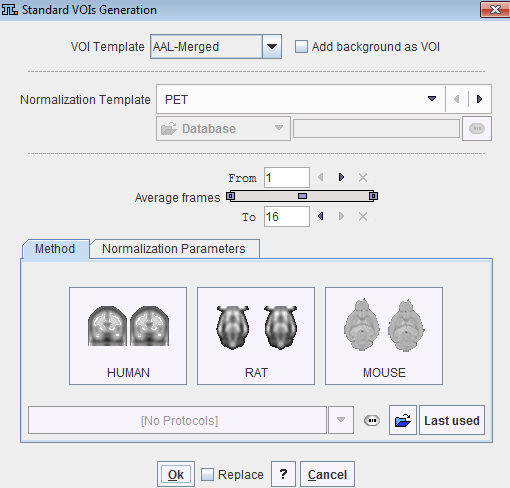 Standard VOIs generation